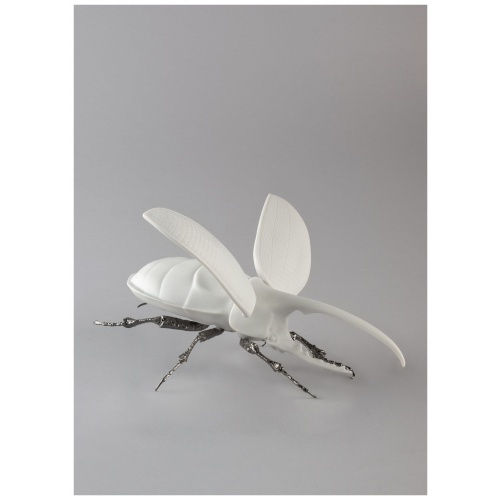 Hercules Beetle Figurine. Matte White 6