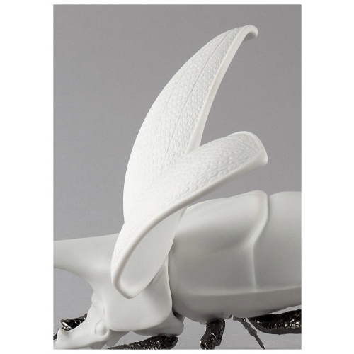 Hercules Beetle Figurine. Matte White 7