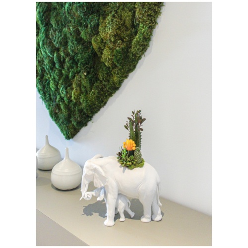 Elephant garden Sculpture. Matte White. Plant the Future 9