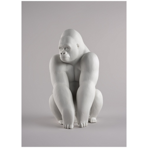 Gorilla with Airplants Figurine. Matte White-h. Plant the Future 5