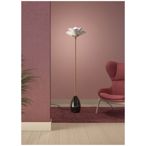 Blossom Floor Lamp. White and Golden Luster. (UK) 5