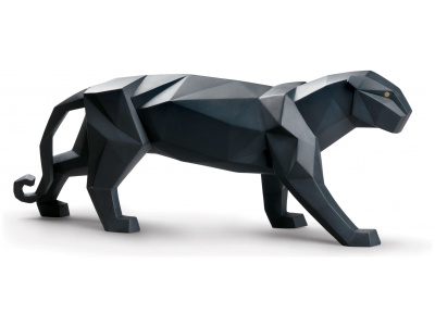 Panther Figurine. Black matte