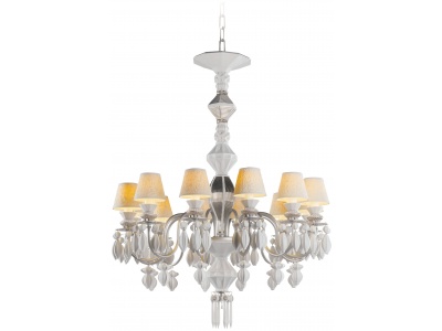 Belle De Nuit 12 Lights Chandelier. Silver Luster (CE/UK)