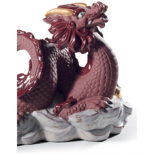 The Dragon Sculpture. Golden Lustre and Red 5