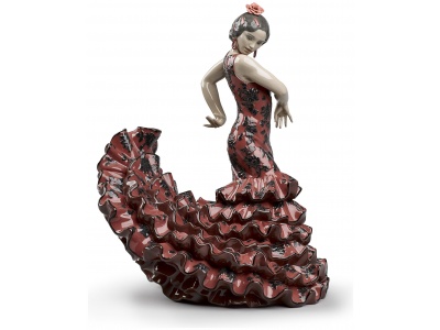 Flamenco Flair Woman Sculpture. Red