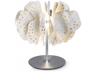 Nightbloom Table Lamp. White & gold. (UK)