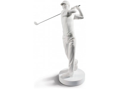 Golf Champion Man Figurine. White