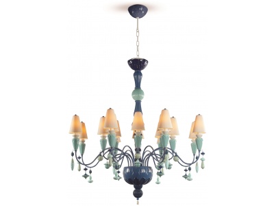 Ivy and Seed 16 Lights Chandelier. Medium Flat Model. Ocean (CE/UK)