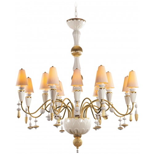 Ivy and Seed 16 Lights Chandelier. Medium Flat Model. Golden Luster (CE/UK) 5