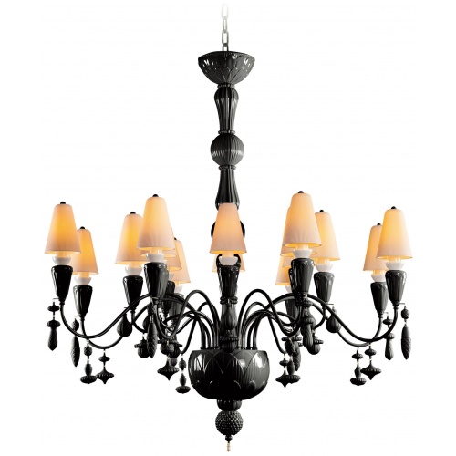 Ivy and Seed 16 Lights Chandelier. Medium Flat Model. Absolute Black (CE/UK) 5