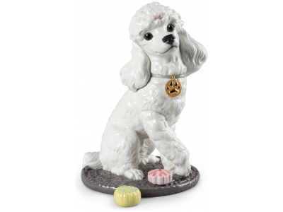 Poodle with Mochis Dog Figurine