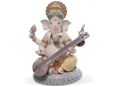 Veena Ganesha Figurine