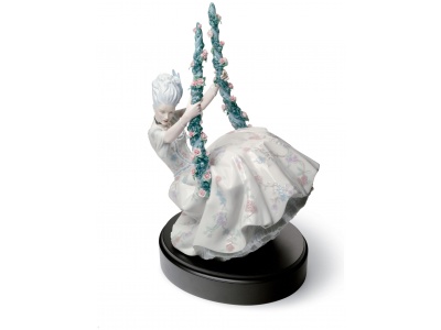 Rococo Lady on Swing Figurine