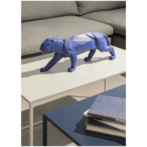 Panther Figurine. Blue matte 6