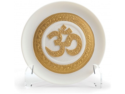 Om Decorative Plate. Golden Lustre