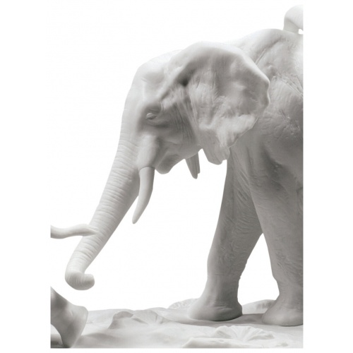 We Follow in Your Steps Elephants Sculpture. White 7