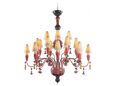 Ivy and Seed 20 Lights Chandelier. Medium Model. Red Coral (CE/UK)