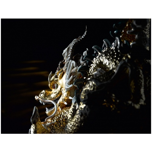 Great Dragon Sculpture. Limited Edition. Golden Lustre 6