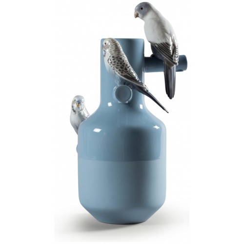 Parrot Parade Vase. Blue 6