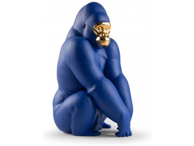 Gorilla Figurine. Blue-Gold. Limited Edition