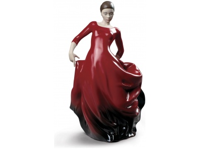 Buleria Flamenco Dancer Woman Figurine. Red