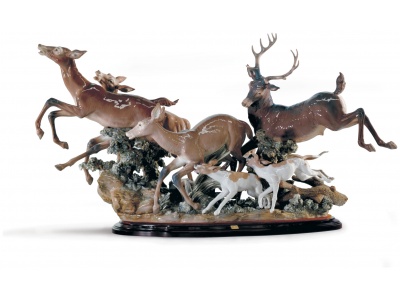 Pursued Deer Sculpture. Limited Edition