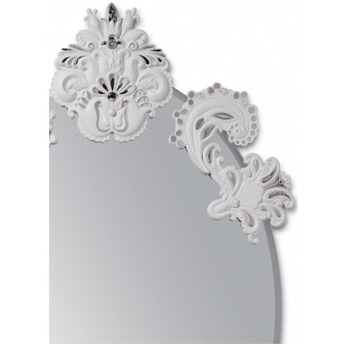 Oval Wall Mirror without Frame. Silver Lustre. Limited Edition 5