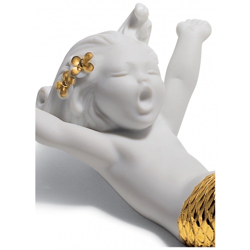 Waking up at Sea Mermaid Figurine. Golden Lustre 5