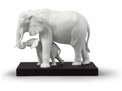 Leading The Way Elephants White Sculpture