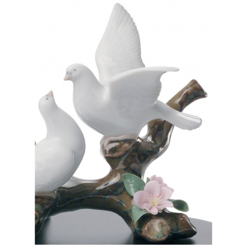 Doves on A Cherry Tree Figurine 5