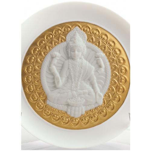 Goddess Lakshmi Decorative Plate. Golden Lustre 5