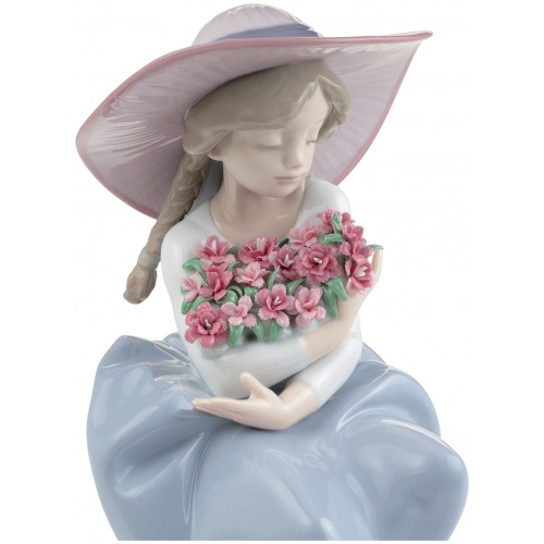 Fragrant Bouquet Girl with Carnations Figurine 5