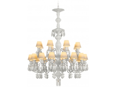 Belle de Nuit 24 Lights Chandelier. White (CE/UK)