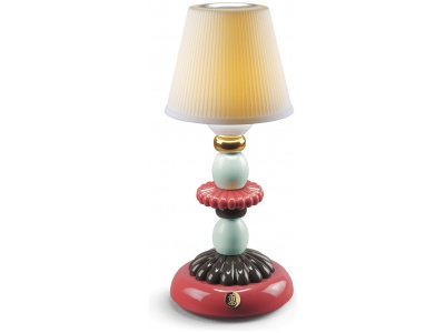 Lotus Firefly Golden Fall Table Lamp. Red Coral