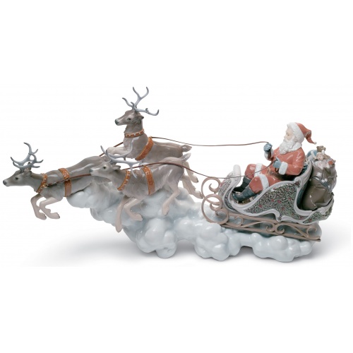 Santa’s Midnight Ride Sleigh Figurine. Limited Edition 7