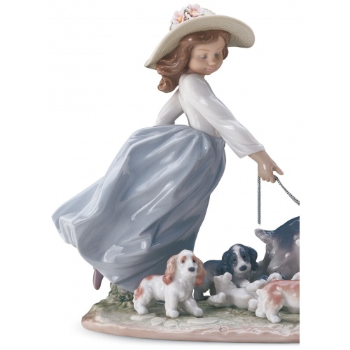 Puppy Parade Girl with Dogs Figurine 6