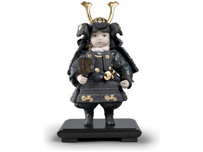 Warrior Boy Figurine. Golden luster