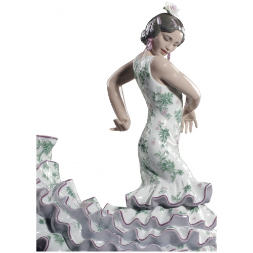 Flamenco Flair Woman Sculpture. Green and Purple. Limited Edition 6