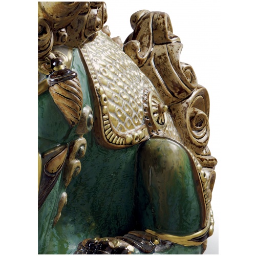 Oriental Lion Sculpture. Green. Limited Edition 7