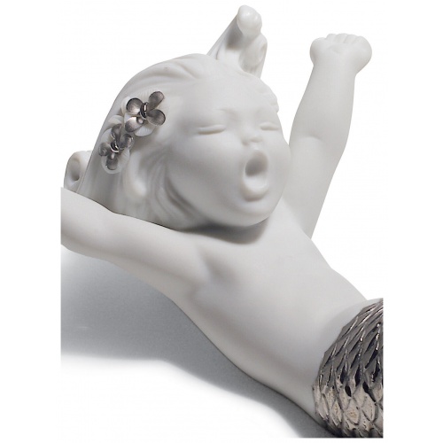 Walking Up at Sea Mermaid Figurine. Silver Lustre 5