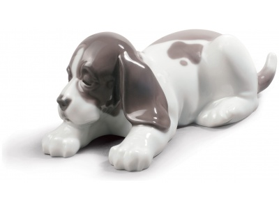 Sleepy Puppy Figurine