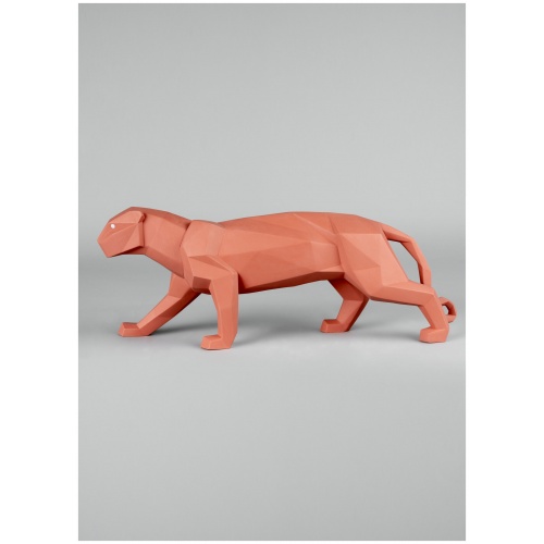 Panther Figurine. Coral matte 7