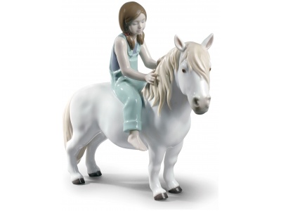 Girl with Pony Figurine