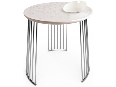 Frost Moment Table. With bowl. Chrome metal