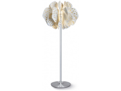 Nightbloom Floor Lamp. White & gold. (UK)