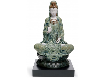 Kwan Yin Figurine. Green