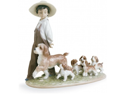 My Little Explorers Boy with Dogs Figurine