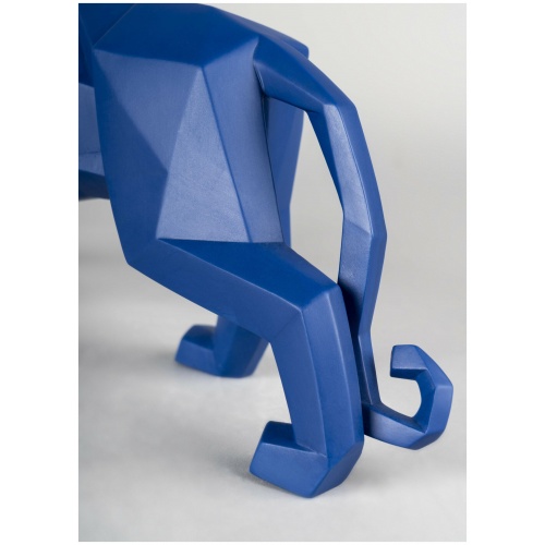 Panther Figurine. Blue matte 8