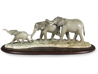 We Follow in Your Steps Elephants Sculpture