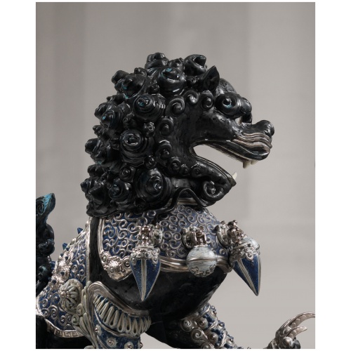 Guardian Lioness Sculpture. Black. Limited Edition 8